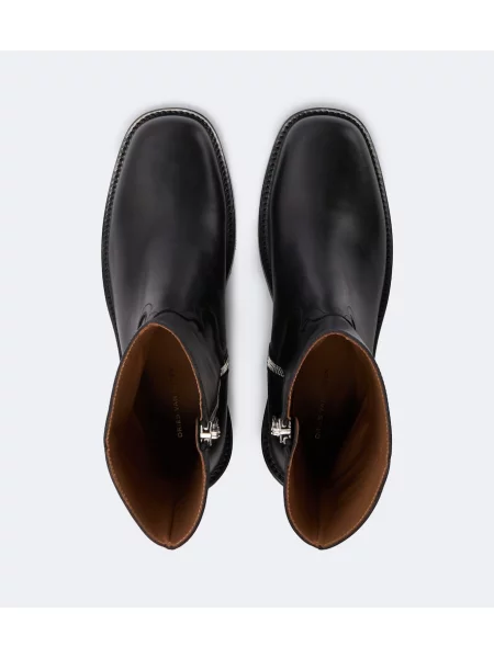 Cizme scurte Dries Van Noten din piele negru