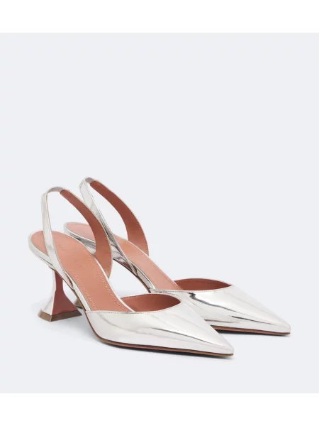 Pantofi cu toc Amina Muaddi din piele slingback