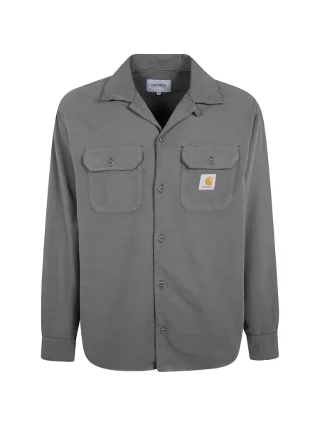 Cămașă Carhartt Wip cu autograf gri
