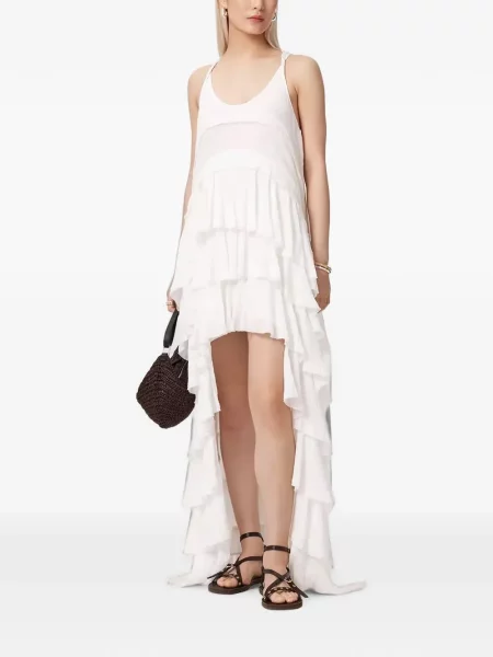 Rochie Allsaints cu volane alb