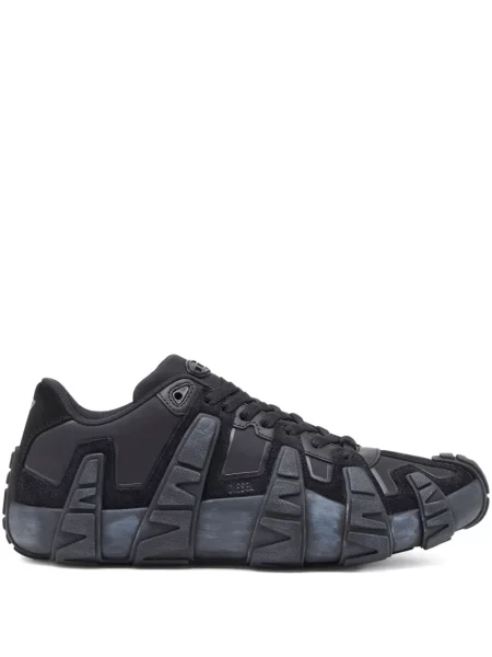 Sneakerși Diesel cu șireturi din dantelă negru