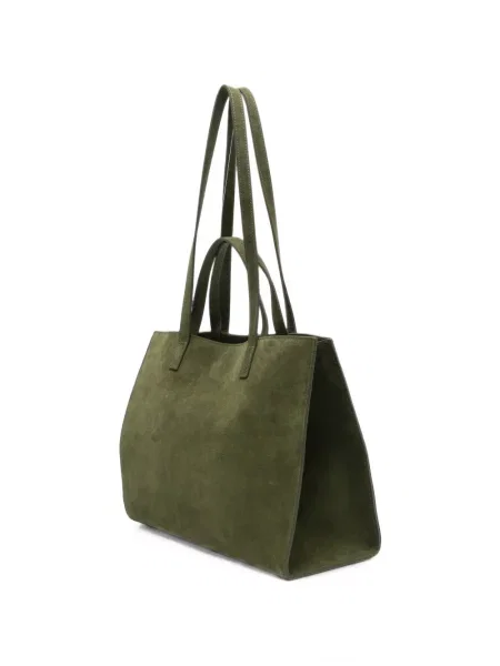 Geantă shopper Mc2 Saint Barth din piele de căprioară verde