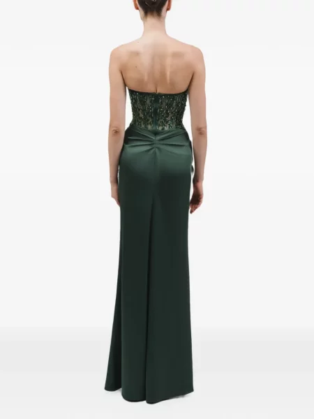 Rochie maxi Rami Al Ali cu paiete drapată verde