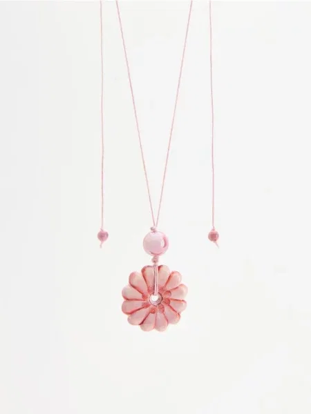 Reserved Colier cu floare pictată manual multicolor