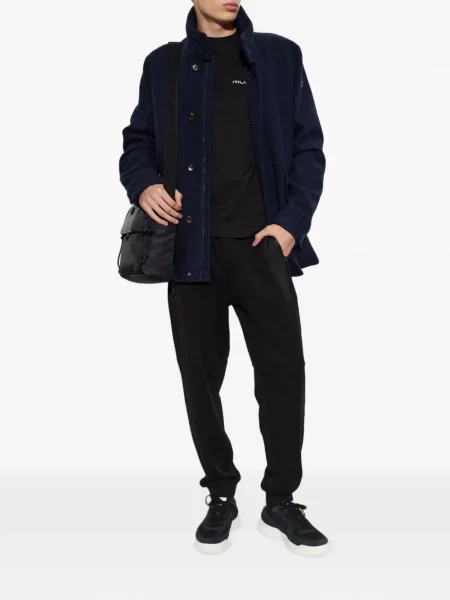 Geacă Moncler de lână albastru