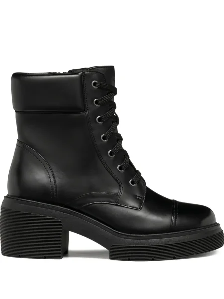Botine Geox cu șireturi cu platformă din dantelă negru