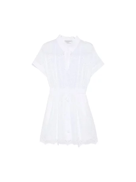 Sukienka koszulowa Ermanno Scervino z organzy biała