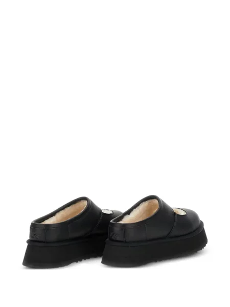 Kožené mules Ugg na platformě černé