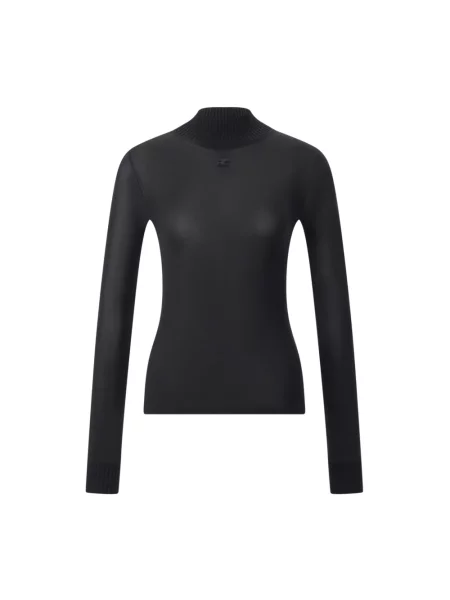 Sweter z golfem Courreges czarny