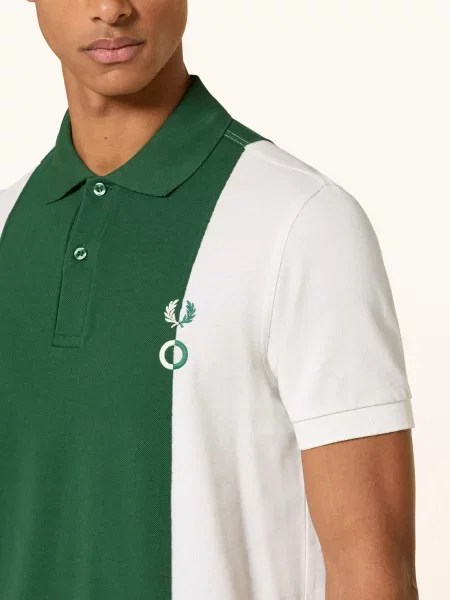 Fred Perry Piqué Polokošile režná / tmavě zelená