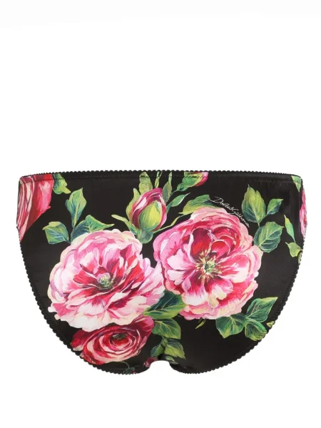 Chiloți Dolce & Gabbana cu model floral cu imagine negru