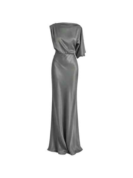 Rochie maxi Irina Schrotter asimetrică gri