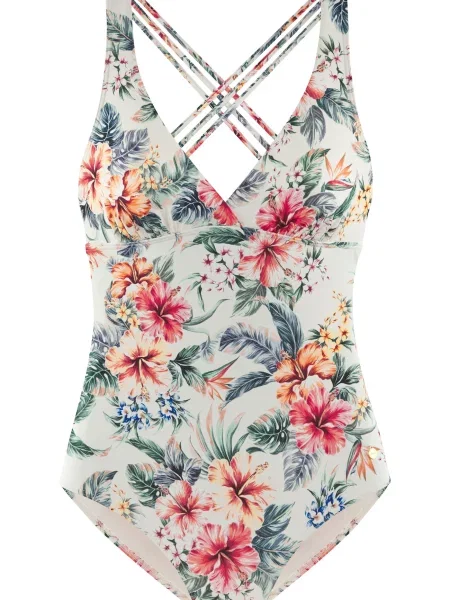 LASCANA Costum de baie întreg crem / marin / verde pastel / portocaliu albastru