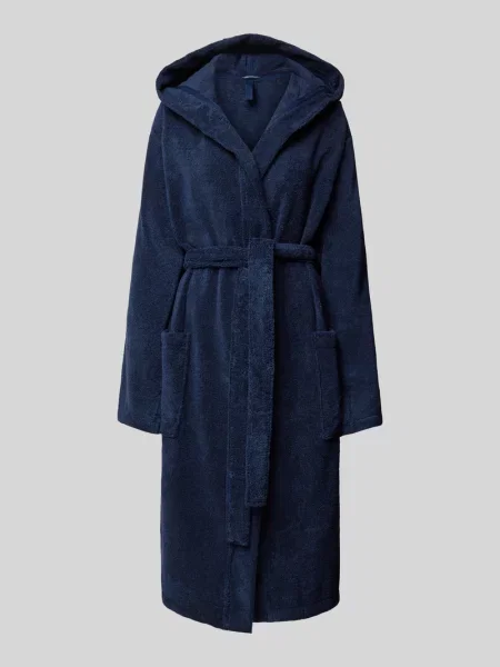 Szlafrok z w talii model ‘Terry’ Schiesser granatowy