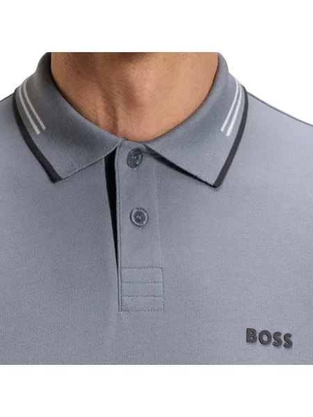 Polo Boss Green stretch alb