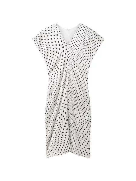 Rochie Stella Mccartney cu buline cu decolteu în V alb