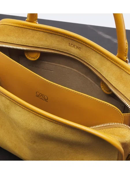 Top Loewe din piele de căprioară galben