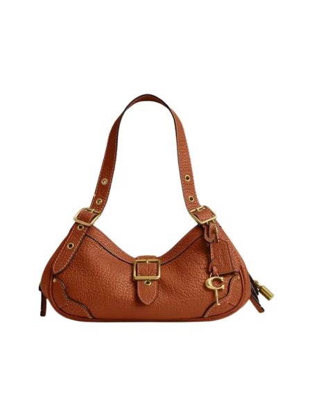 Coach torebka skórzana Small Drifter Bag pomarańczowa
