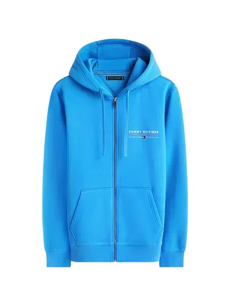 Hanorac cu glugă Tommy Hilfiger cu imagine albastru