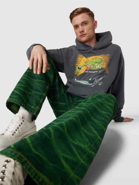 Bluza z kapturem o kroju oversized z nadrukiem z motywem Re/done