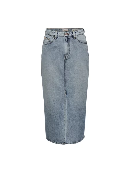 Spódnica jeansowa Only z rozcieciem niebieska