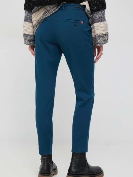 PS Paul Smith pantaloni femei marin mulata high waist albastru