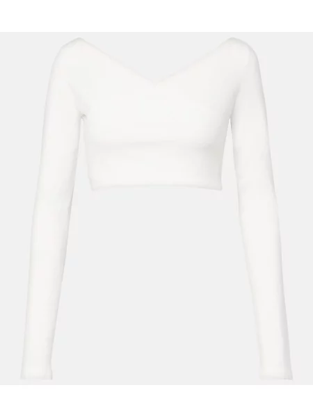 Top Alaïa plic alb