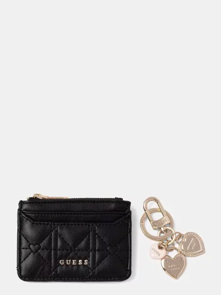 Denarnica in obesek za ključe Guess črna