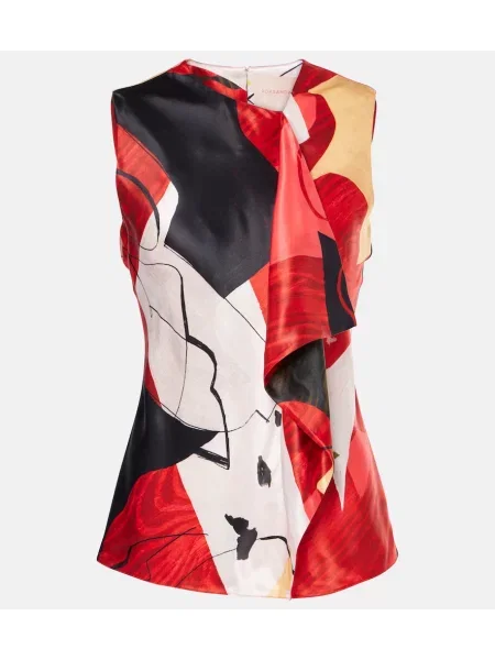 Satynowy top Roksanda z nadrukiem