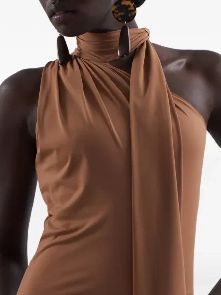 Rochie Taller Marmo cu franjuri maro