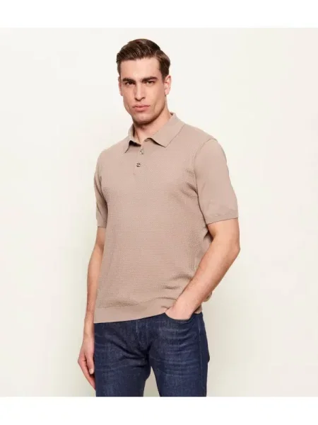 Tricou polo Sand Copenhagen retro bej