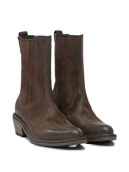 Botine Moma din piele cowboy maro