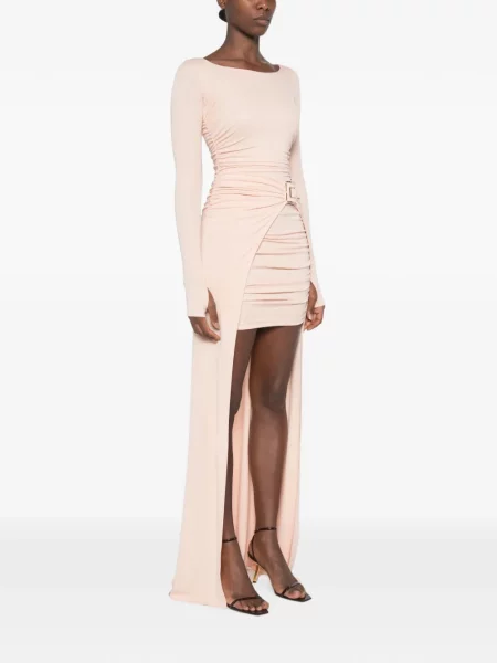 Rochie Elisabetta Franchi cu volane cu cataramă roz
