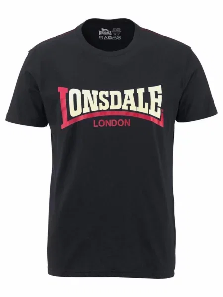 LONSDALE Tričko Two Tone světle béžová / červená třešeň černá