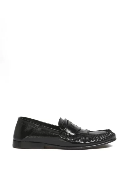 Pantofi loafer Marni cu franjuri din piele negru