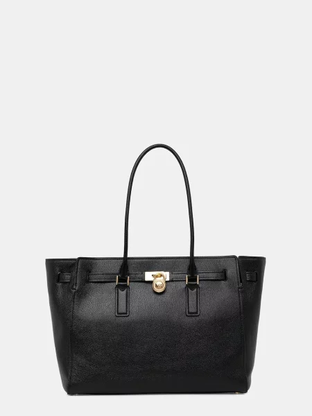 Michael Kors De piele geantă shopper Hamilton Moderne negru