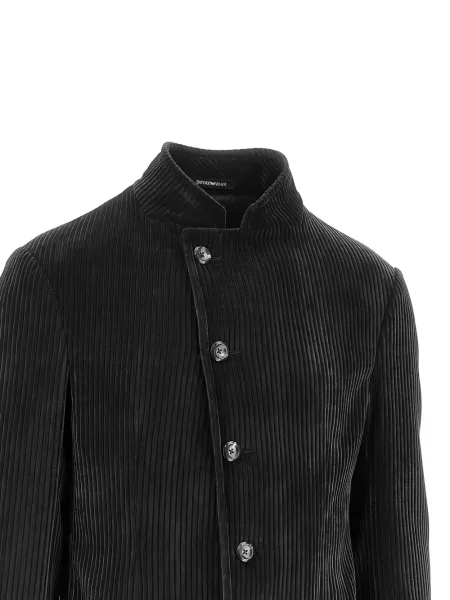 Μπουφάν Emporio Armani κοτλέ μαύρο