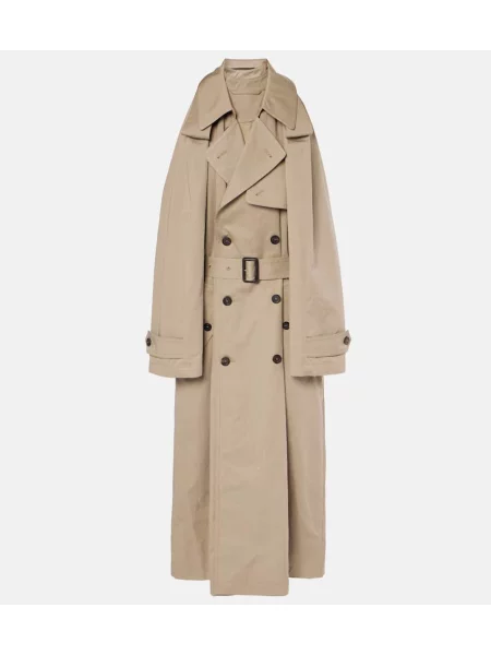 Sukienka midi Balenciaga do kolan z twillu garniturowa beżowa