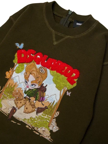 Sukienka dziecięca Dsquared2 zielona