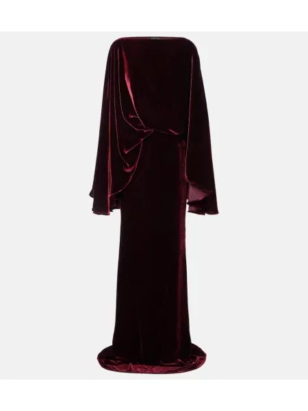 Rochie Taller Marmo de catifea drapată bordo