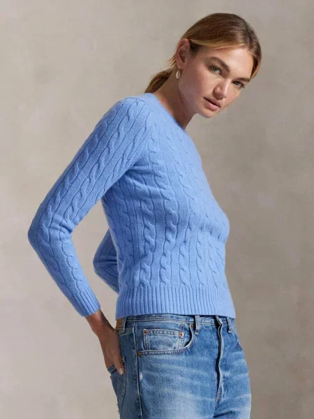 POLO RALPH LAUREN De lână pulover Julianna cu adaos de cașmir albastru