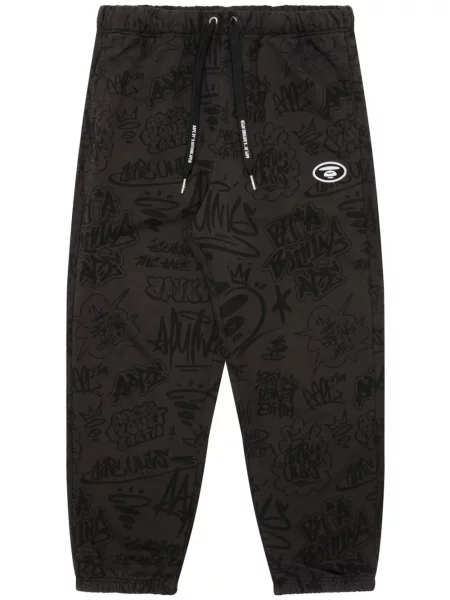 Pantaloni Aape By A Bathing Ape cu imagine maro