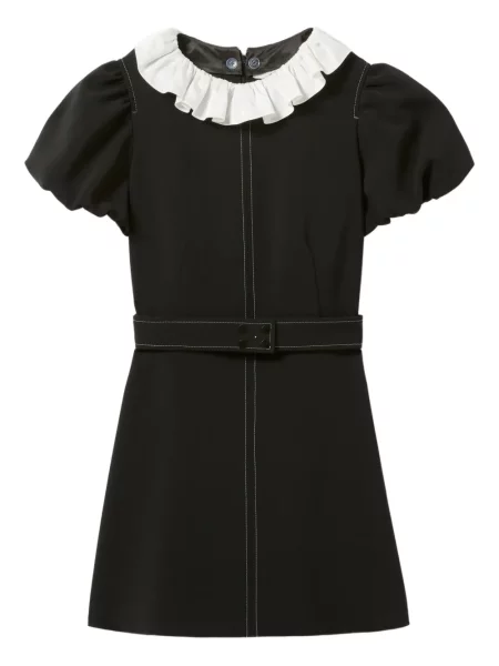 Rochie mini Claudie Pierlot cu volane de costum negru