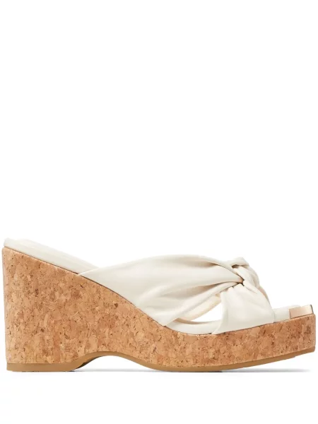 Sandale Jimmy Choo din piele cu pană alb