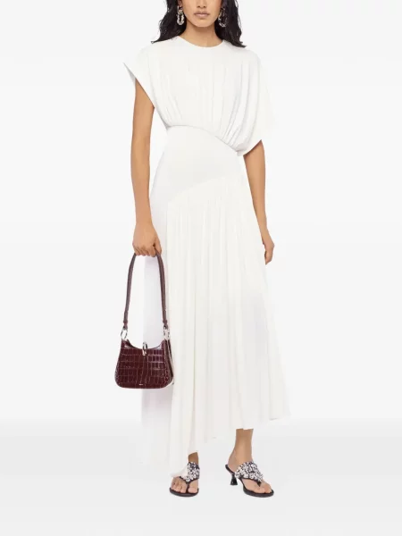 Rochie midi Rabanne până la genunchi de costum alb
