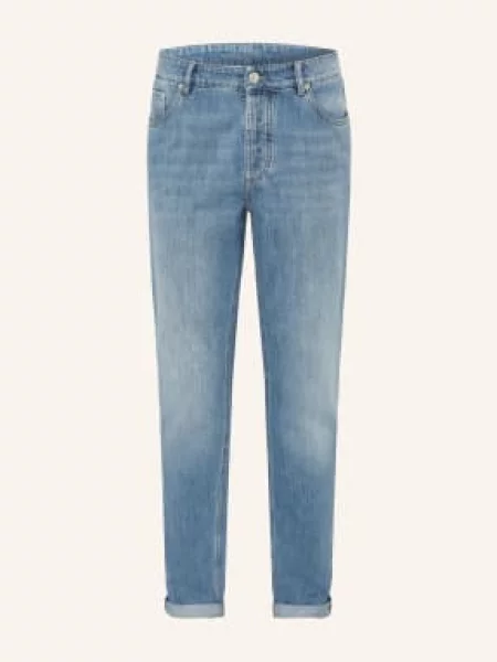 Brunello Cucinelli Džíny Traditional Fit denim chiaro old