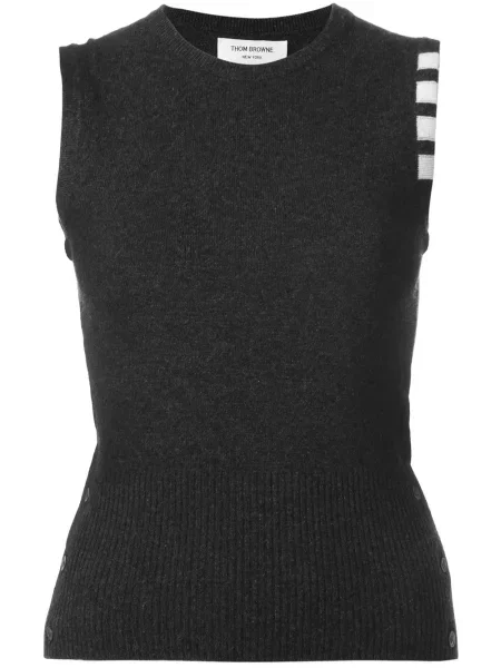 Top Thom Browne din cașmir cu dungi gri