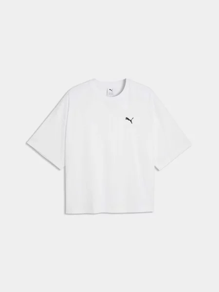 Футболка PUMA Ess Oversized Tee комбінований верх білий