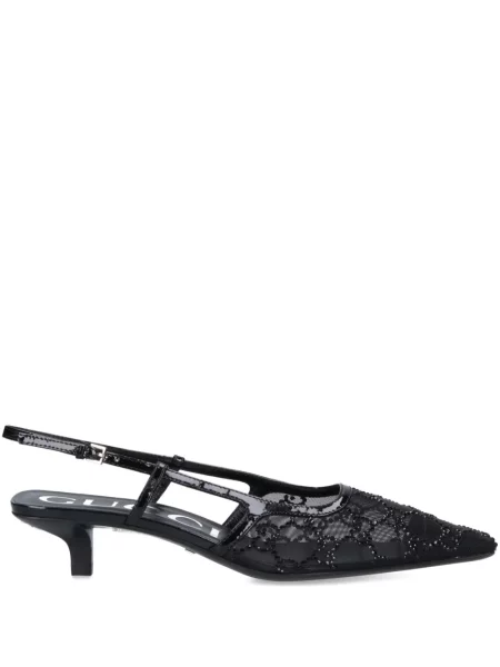 Pantofi cu toc Gucci slingback negru
