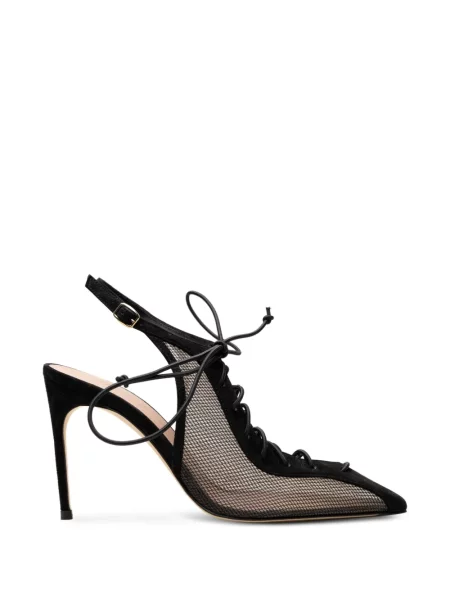 Pantofi cu toc Malone Souliers cu șireturi din dantelă negru